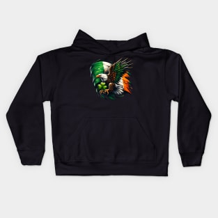 st patricks - eagle with an Irish flag Kids Hoodie